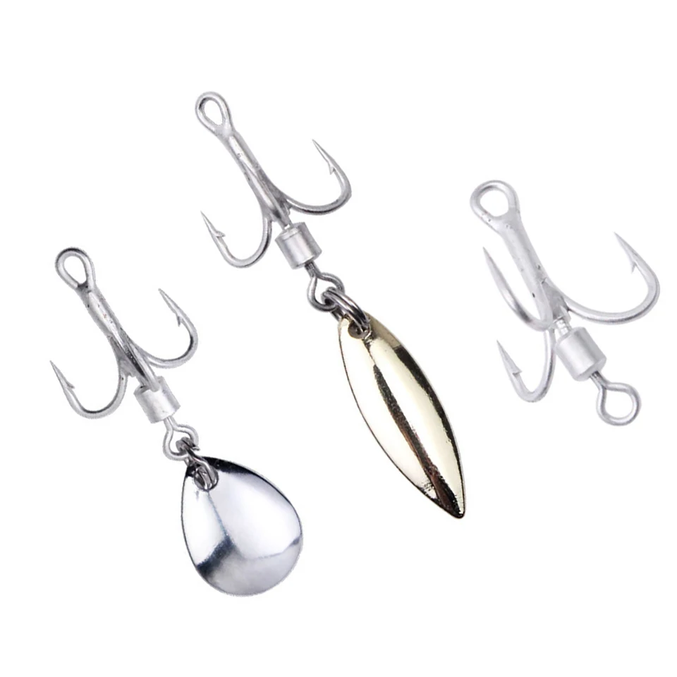 

WALK FISH 4Pcs/Lot 6#/8# Fishing Hook High Carbon Steel Treble Overturned Hooks With Spinner Spoon Sequins Fishing Tackle Pesca