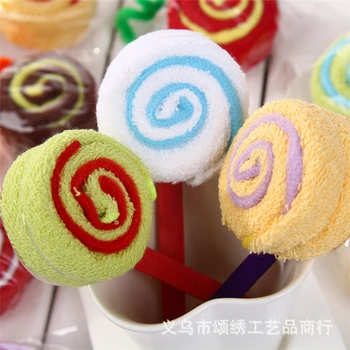 

20PCS lovely lollipop cake towel kids birthday party gifts baby shower favors event party supplies 20*20 cm Boy Girl Favors