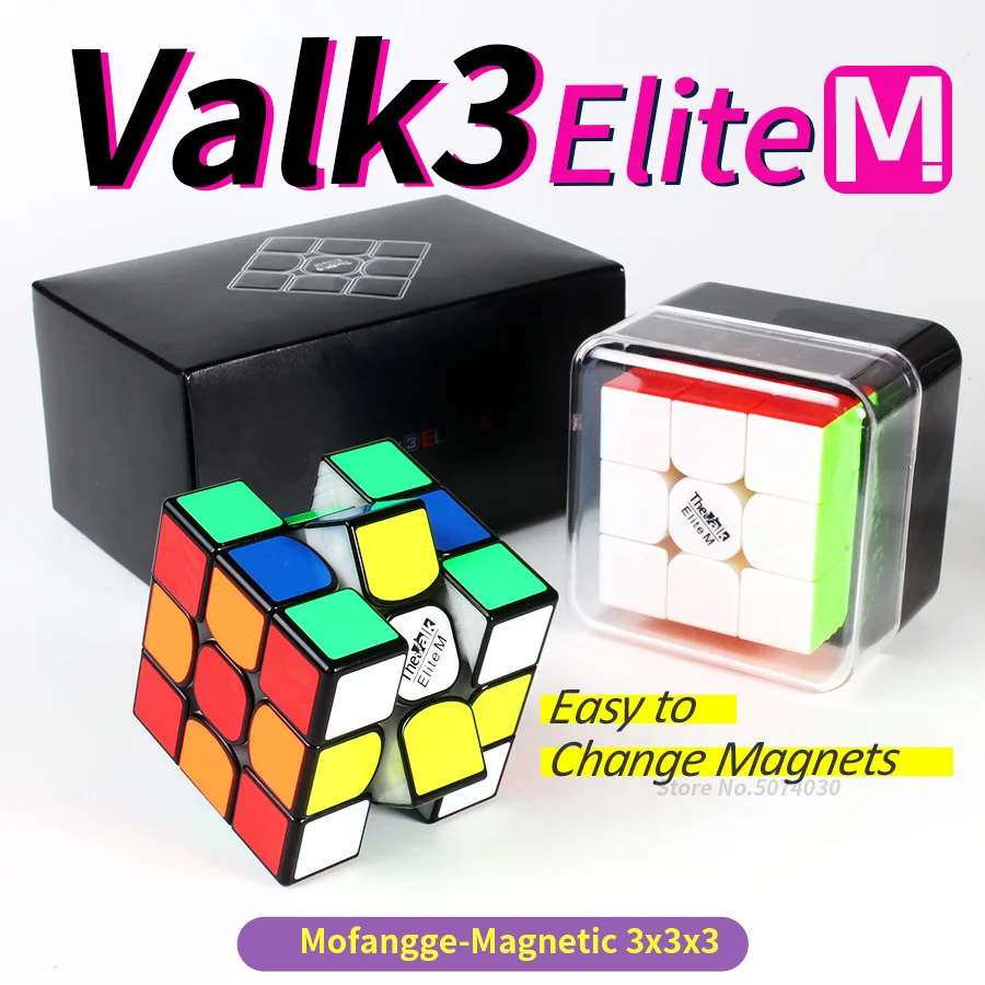 Магнитный кубик Valk3 Elite M 3x3x3 магниты без наклеек магический скоростной