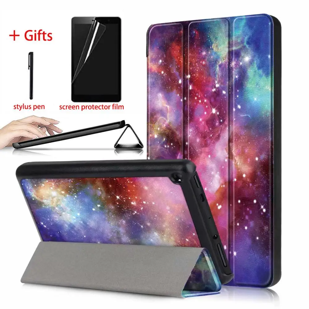 

Magnet Case For Amazon New Fire 7 2019 Tablet Stand PU Leather Cover For Amazon Fire 7 9th Generation 2019 Release Case+Gift
