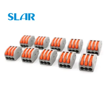 

10pcs PCT-213 Wire Connector Mini Fast Compact Wiring Cable Conductor Push-in Terminal Block Lever 0.08-2.5mm2 Universal PCT Pin