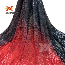 Многоцветная французская кружевная ткань для свадьбы, градиентная ткань с блестками, Высококачественная кружевная ткань с блестками