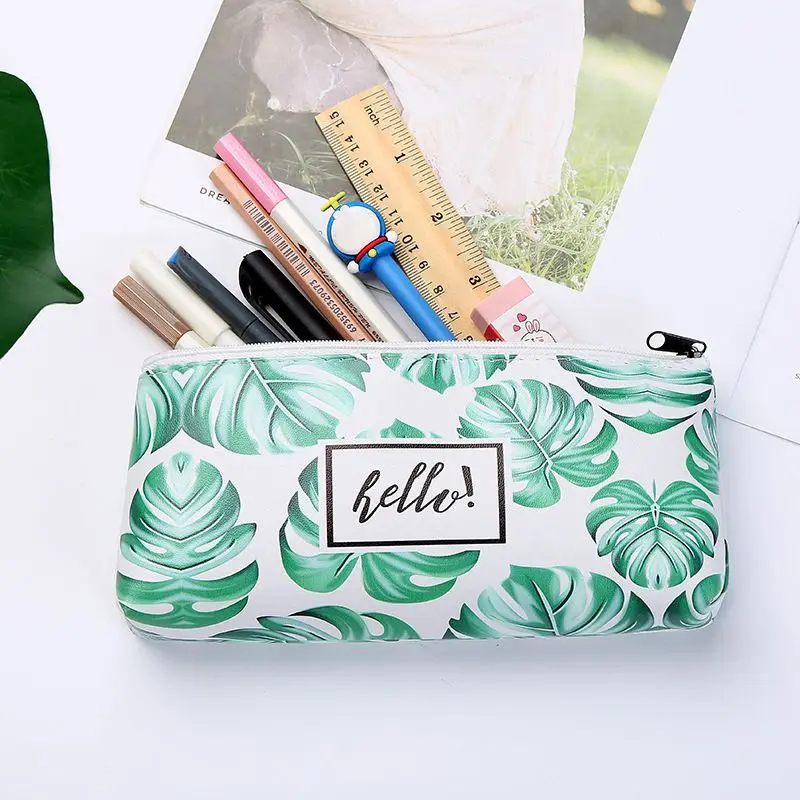 

Pencil Case Cavanas Storage Bag Printed Travel Makeup Pouch Large Capacity Waterproof Leather Pencil Case For Office School