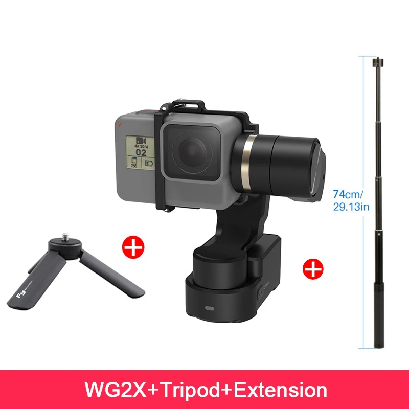 WG2X with Extension Feiyutech Feiyu WG2X Водонепроницаемый 3 оси Brushels карданный стабилизатор для экшн-камеры Gopro Hero 7 6 5 4 DJI osmo экшн sony RX0, Обновлено WG2 - Цвет: WG2X with Extension