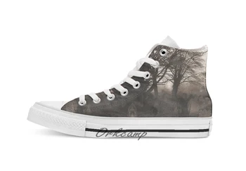 

Sepia graveyard Custom Casual High Top lace-up Canvas shoes sneakers Drop shipping