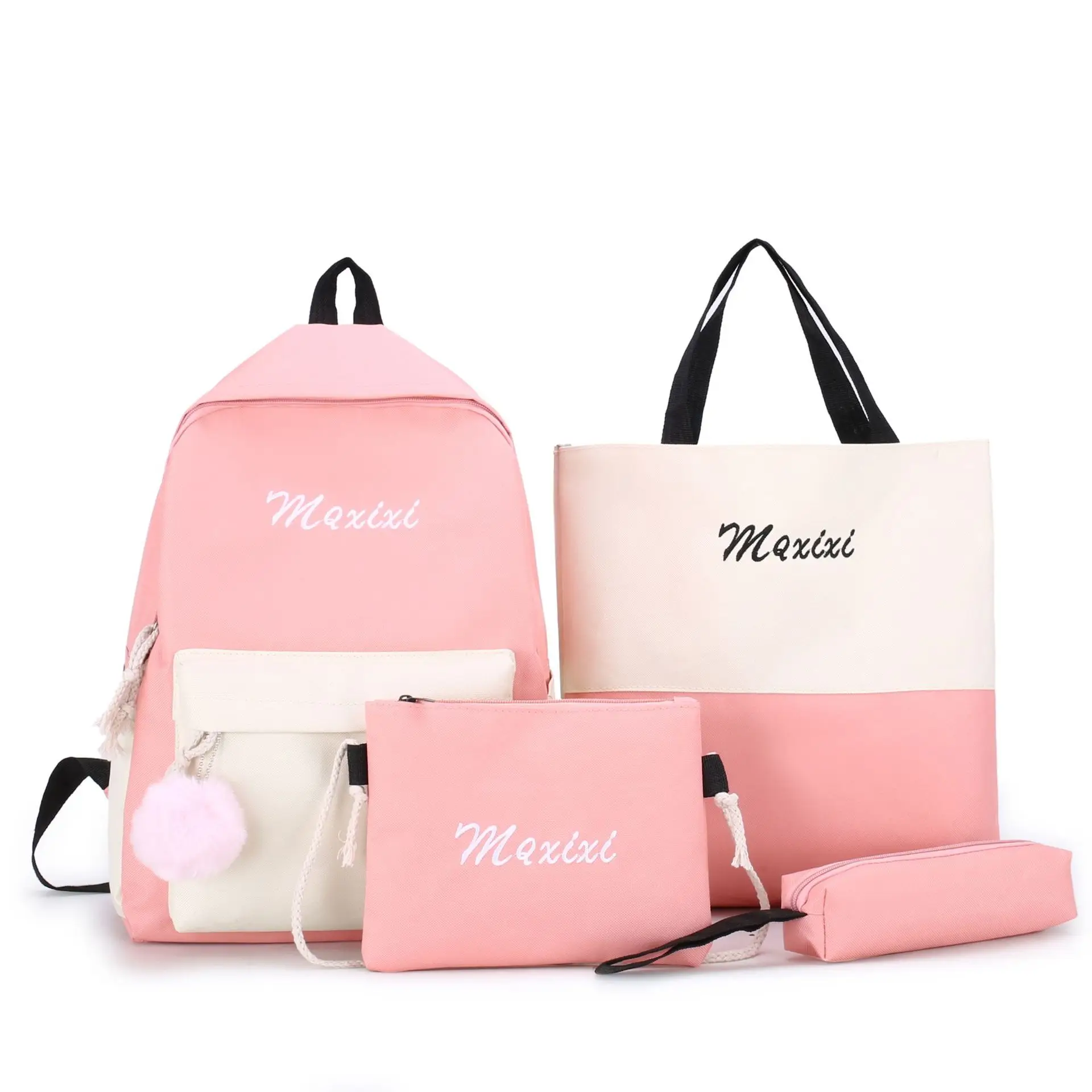 

Backpack Women's New Style Korean-style Harajuku sail bu Four-piece Set Backpack Campus Junior High School Schoolbag