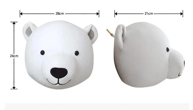 D Животные голова Настенный декор игрушки 3d слон Единорог Кролик Дети Детская комната настенные вешалки мягкая игрушка дропшиппинг - Цвет: D