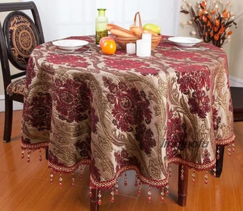 

European round tablecloth size round high-end luxury American table cloth fabric cotton and linen Table runner