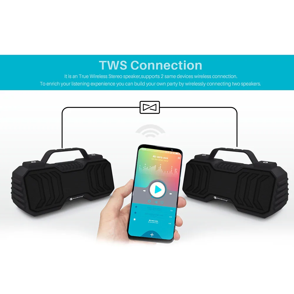 NewRixing NR-2029 Bluetooth динамик BT 5,0 стерео звуковая коробка с микрофоном портативные уличные динамики Поддержка TF карты fm-радио Aux вход