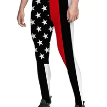 Красная линия американский флаг респект брюки мужские Леггинсы с карманами скрытый карман животик контроль модные вечерние девять брюки размера плюс Qu