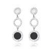 JeeMango Trendy Stainless Steel 3Pcs Disc Roman Numerals Dangle Earrings For Women Girl Shell & Acrylic Bohemia Earrings JE19184 ► Photo 2/6