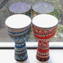 8 дюймов ПВХ Африканский Djembe барабан красочные ткани искусства ABS баррель кожи детей ручной барабан