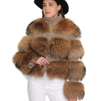 

Raccoon Fur Jacket Women Winter Real Fur Coat High Quality Natural Raccoon Fur Overcoat