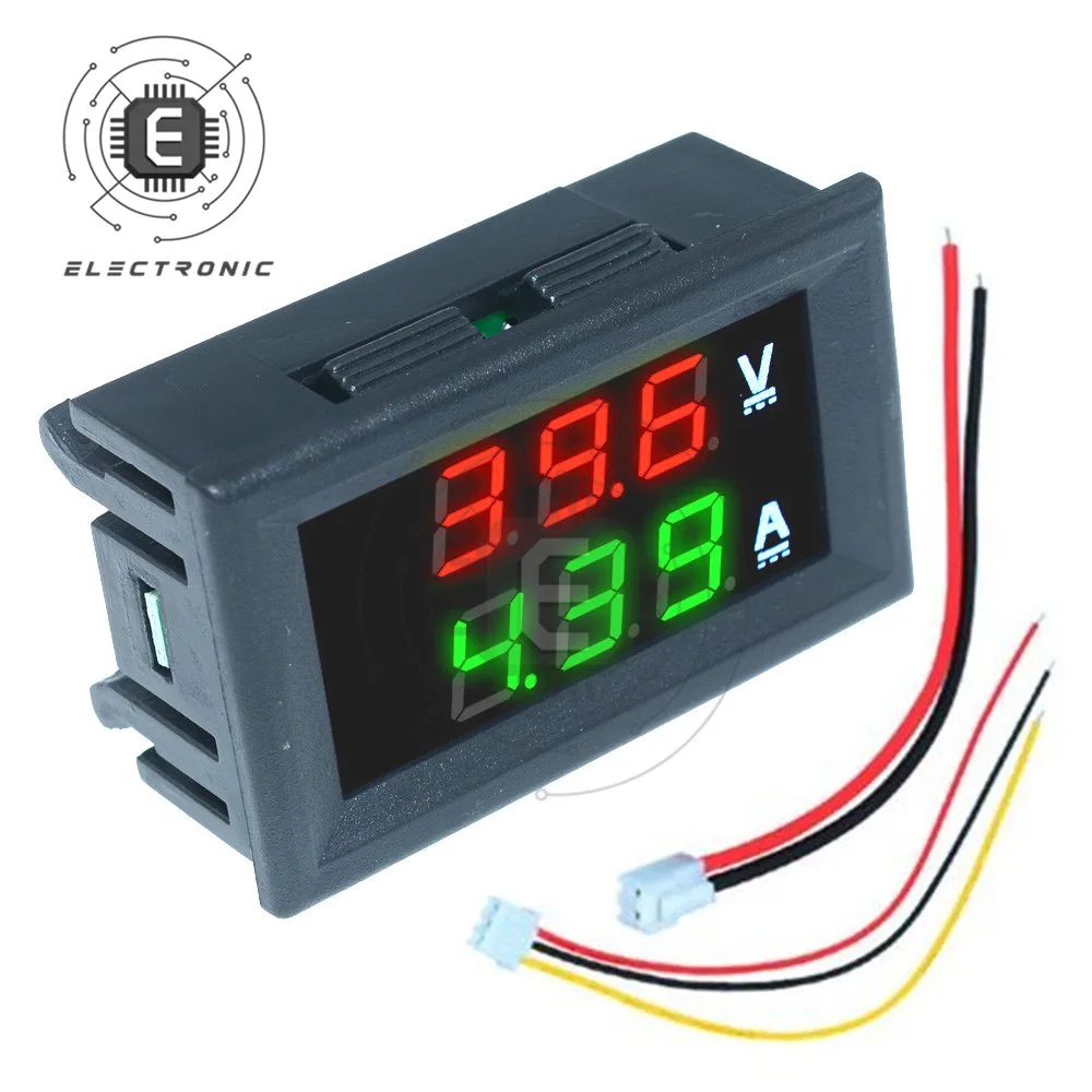 

Mini Digital Voltmeter Ammeter DC0-100V 10A 50A 100A Voltage Current Meter Tester Volt Regulator 0.56" Dual LED Display Auto Car