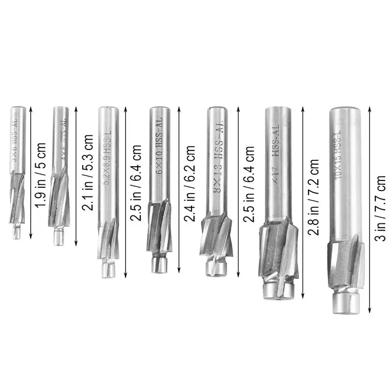 WINIMO 5pcs/7pcs SWT Straight Shank End Mill Cutter Drill Bit Diameter CNC Countersunk Head Milling Cutter(3-12mm,M3/4/5/6/8) WINIMO 5pcs/7pcs SWT Straight Shank End Mill Cutter Drill Bit Diameter CNC Countersunk Head Milling Cutter(3-12mm,M3/4/5/6/8)