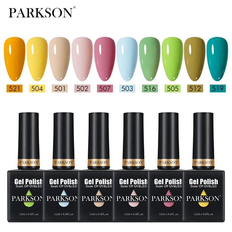 Parkson Gel Nail Polish Glitter For Manicure Art Semi Permanent Hybrid Varnish Need UV LED Base Top Coat | Красота и здоровье