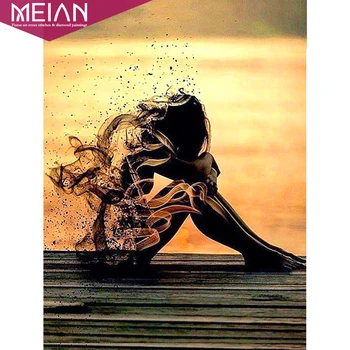 

Meian Diamond Mosaic Sale Portrait Picture Of Rhinestones 5d Diamond Painting Full Drill Round Girl Diamond Embroidery Sale