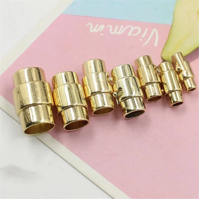5 teile/los 3 4 5 6 8 10mm Starke Magnetische Verschlüsse Mit Verriegelungsmechanismus Fit Lederband Endkappe DIY armbänder Anschlüsse Herstellung – Detail 10