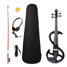 1 компл. Электрическая Тихая скрипка полноразмерный черный смычковый инструмент для концертного оркестра