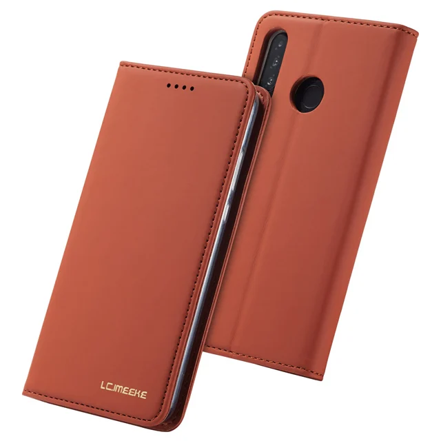 Откидной Чехол-кошелек Hawei P30pro P30lite, роскошный кожаный чехол для huawei P30 Pro Lite, Магнитный чехол из искусственной кожи с подставкой для карт, мягкий чехол для телефона Etui - Цвет: brown LC002