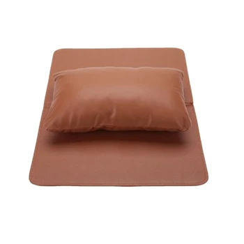 

Nail Art Equipment Hand Rest Cushion Pillow Soft PU Leather Hand Holder and Folding Manicure Table Mat Manicure (Coffee)