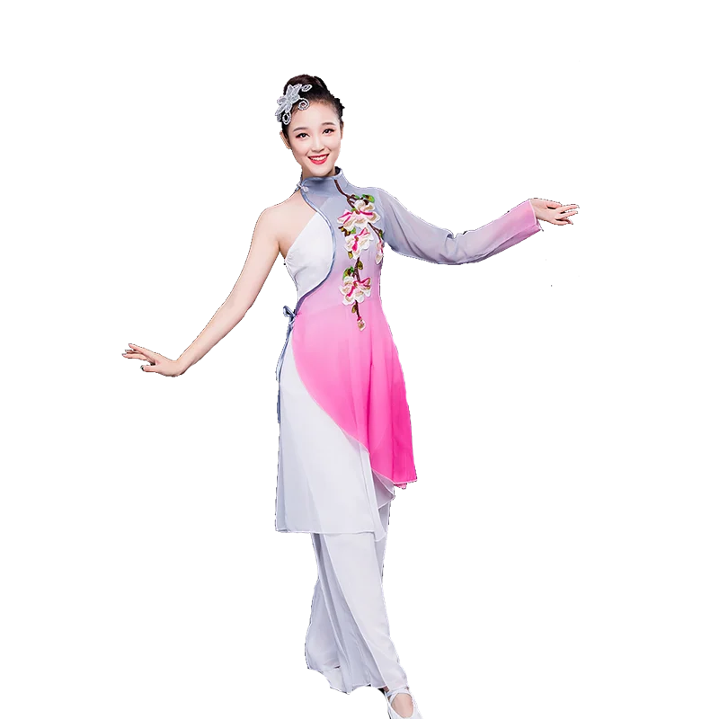 Древний китайский костюм Новые Классические танцевальные костюмы для выступлений Yangko в китайском стиле