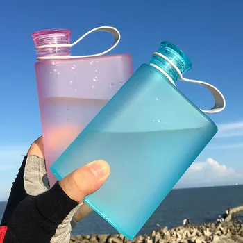 

380ml A6 Flat Water Bottle Flask Portable Sleek Sturdy Bottle No-leak Light Weight Handbag/Purse/Pocket Square Bottle