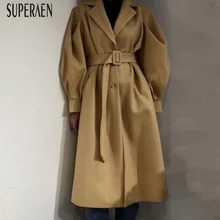 SuperAen, корейский стиль, Женское шерстяное пальто, зима, новинка, дикие женские шерстяные пальто, однобортные, модная женская одежда