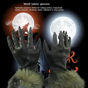 

Winter Halloween Wolf Latex Gloves Fancy Dress Party Cosplay Carnival Party Prop Good Elasticity Shrinkage and Durability