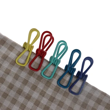

10Pcs Multi-function Type Clips Excellent Stainless Steel Clothes Clips Small Metal Clips For Hanger Random Color Hot!