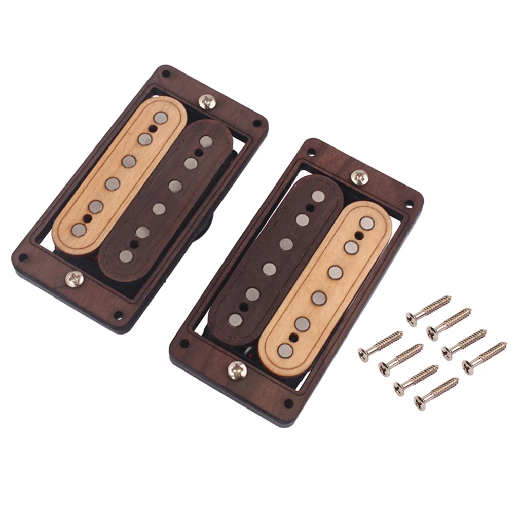 Hand Wound Maple Wood Bridge Neck Pickup Humbucker for Fender Style Guitar Instrument Accs