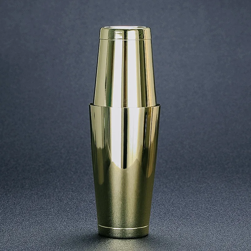Gold-plated 304 Бостонский шейкер для коктейлей из нержавеющей стали, шейкер, кувшин шейкер, чашка для вина, набор для коктейлей - Цвет: Gold-plated