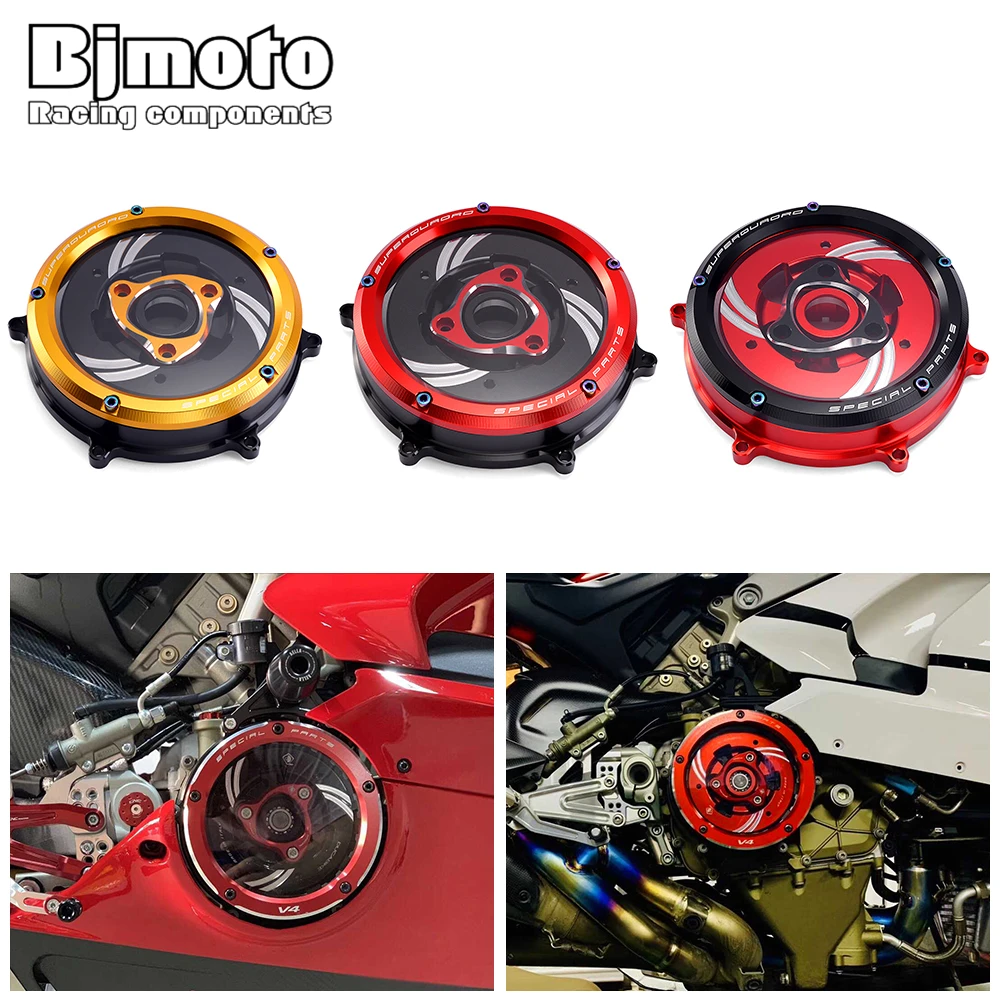 

BJMOTO Engine parts Racing Clear Clutch Cover Spring Retainer R Waterproof For Ducati 1199 Panigale 2012-2014 Panigale R 13-16