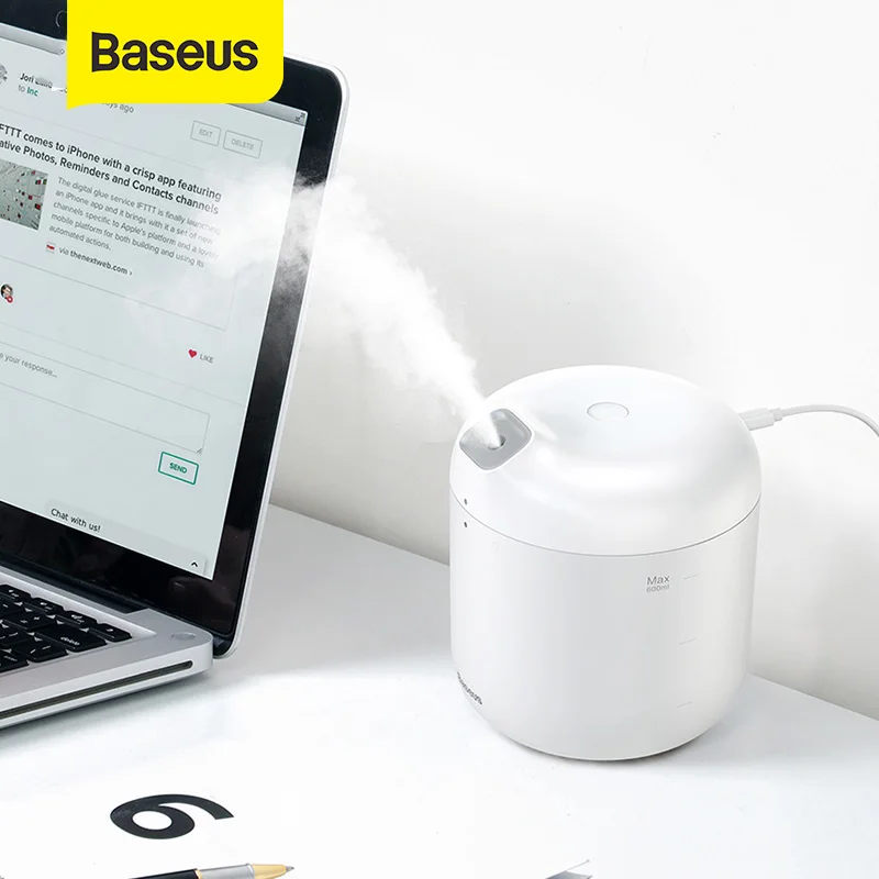 

Baseus Air Humidifier Smart Air Purifying For Home Office Mist Maker Fogger Portable USB Humidifier With Lamp Air Humidifier