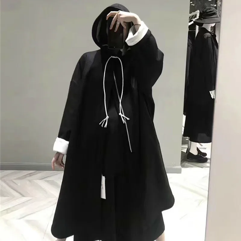 Женский свитер GAGA с капюшоном, женский осенний и зимний свободный Однотонный свитер с капюшоном на молнии, длинная модная куртка 19F-a190