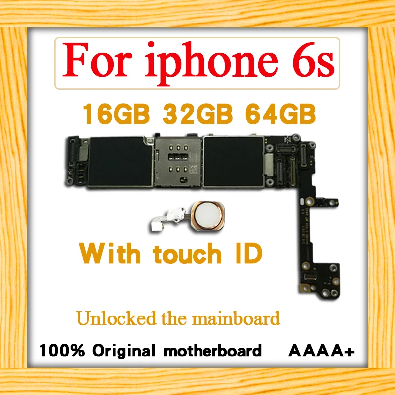 

16gb / 32gb / 64gb for iPhone 6S Motherboard,100% Original unlocked for iphone 6S Logic boards without Touch ID/With Touch ID