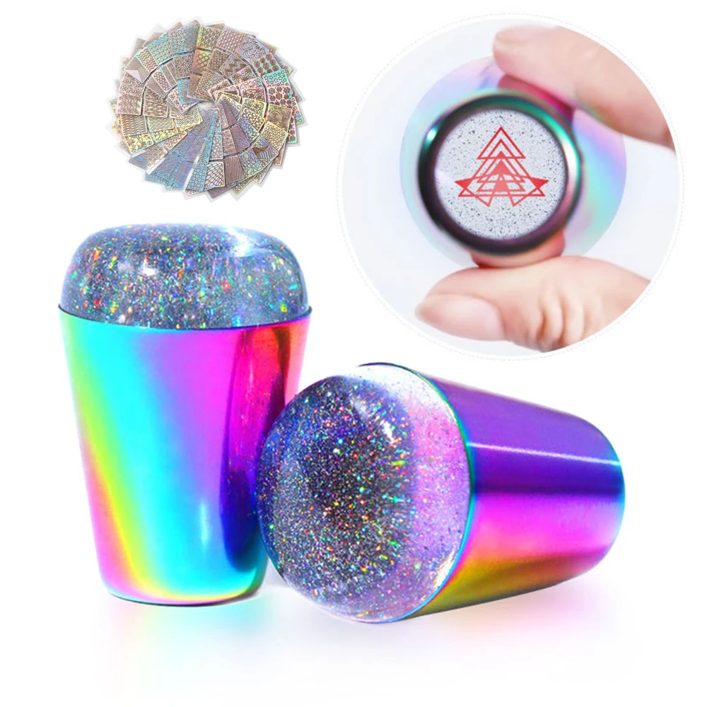 

Starry Silicone Stamper Transparent Nail Holographic Stamping Stamp Scraper Polish Print Transfer Manicure Template