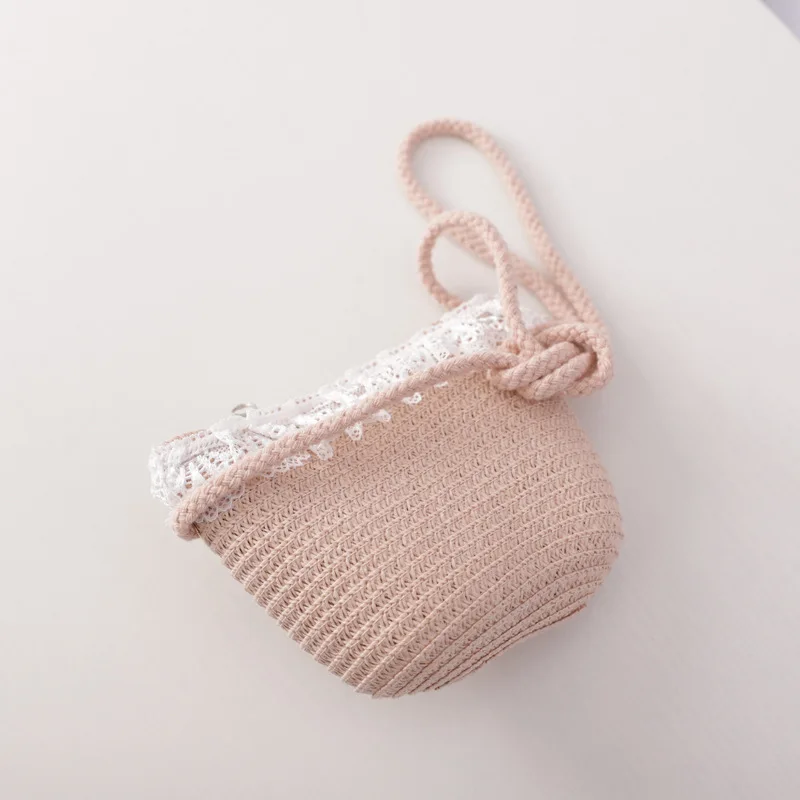 Set med stråhatt och väska för flickor med körsbärsmönster_voghion.com