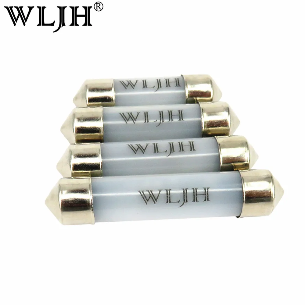 WLJH 2x гирлянда Белый светодиодный лампы/39 мм/41 мм 42 C5W C10W 3014 SMD Интерьер автомобиля