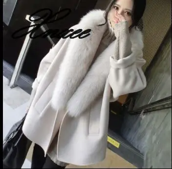 

Xnxee Fashion Women's Spring Woolen Coat Animal Fur Large Size Warm Wool Coat Loose Thick Long Jacket
