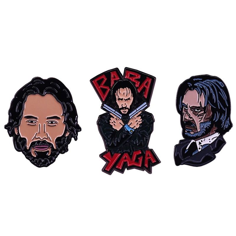 Horror Killer John Wick Lapel Pin Baba Yaga Legend Badge Great Actor Keanu  Reeves Movie Fans Cool Decor|Trâm Cài| - AliExpress
