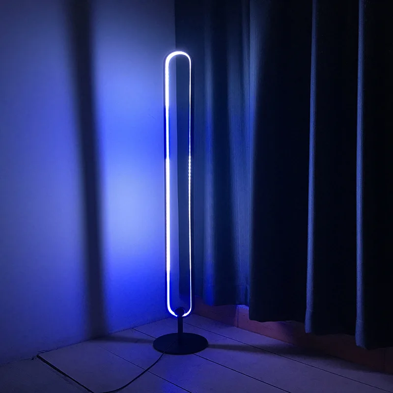 모던한 LED 플로어 램프, RGB 플로어 라이트, 컬러풀한 침실, 식당 분위기 조명, 클럽, 집 실내 장식, 스탠딩 램프|바닥 ...