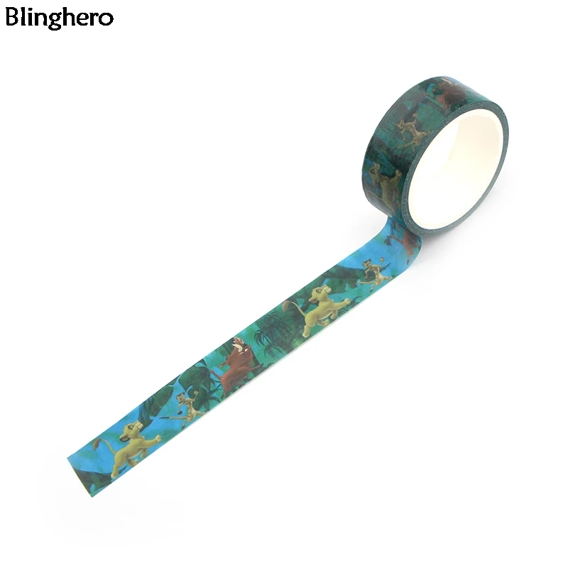 Blinghero Король Лев 15 мм X 5 м декоративная васи лента клейкая лента Diy мультфильм маскирующая Лента наклейки Скрапбукинг наклейка BH0062