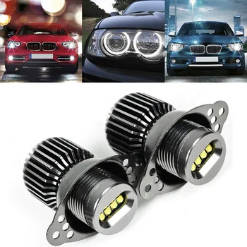

Set LED Lights Auto 1 Pair Pure white Angel Eye 6000-6500K 2400LM Bulbs
