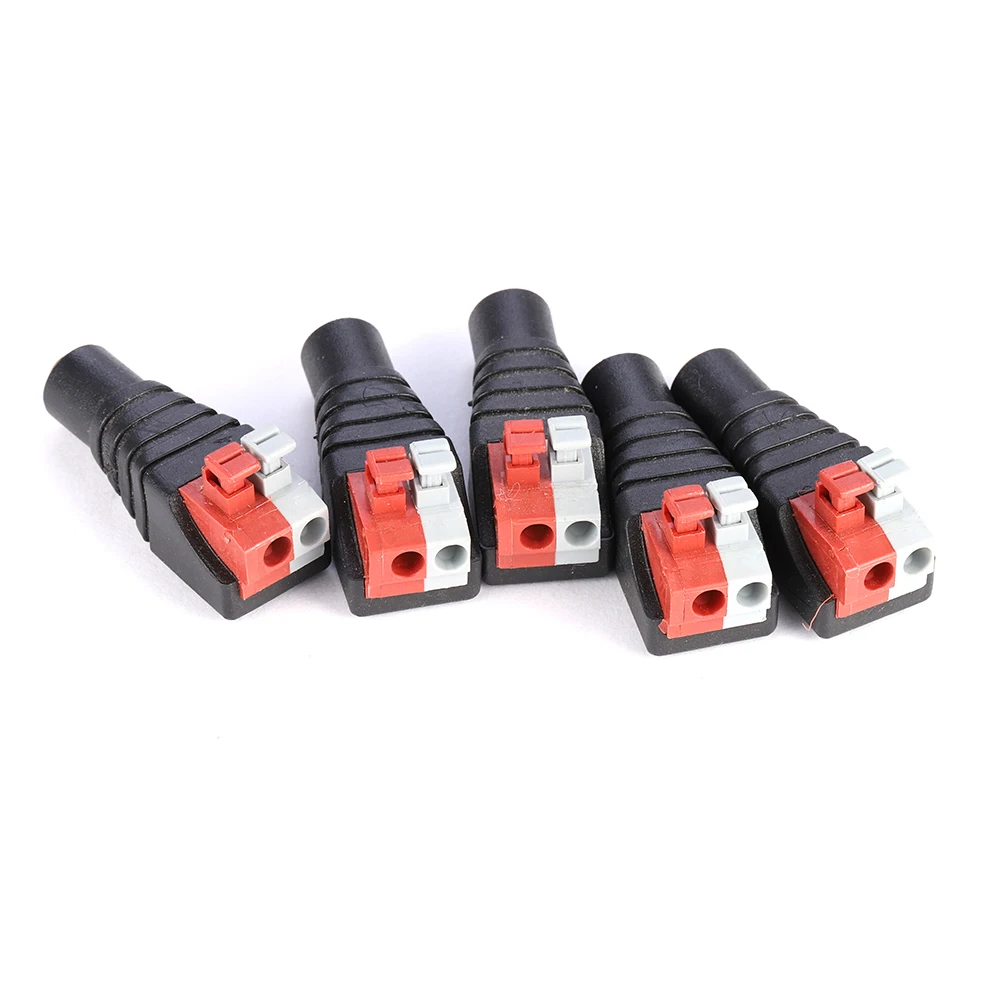 Terminal de conector de cable hembra para tira de luz Led, adaptador de luz de CC, 5V, 12V, 5,5x2,5mm, Luz del conector