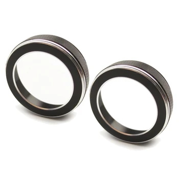 

Pair Volume Knob Cover Trim Cover Fit For Jeep Grand Cherokee Black & Silver New