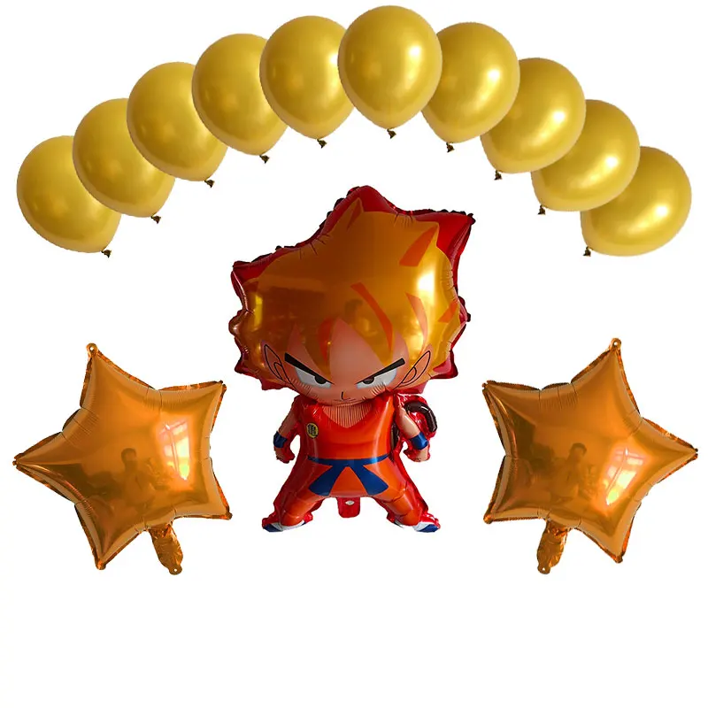 6 шт./компл. мультфильм 7 Dragon Ball Гоку фольги воздушный шар 32 дюймов набор воздушных шаров с номером на день рождения декоративные Детские игрушки кампус Вечерние - Цвет: Черный