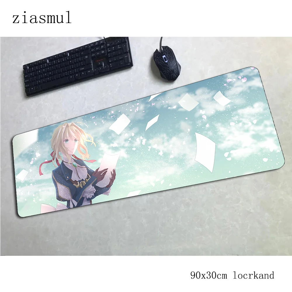Фиолетовый evergarden коврик для мыши 90x30 см компьютерный коврик для мыши подставка для запястья padmouse Большой Аниме Коврик для Мыши Эргономичный гаджет коврики для Кабинета