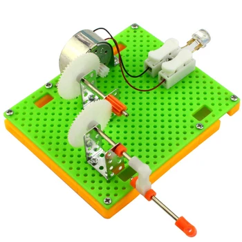 

1set DIY Science Gizmo Hand Crank Generator Kids Puzzle Assembled Kits Simple Physics Experiment Teaching Resources