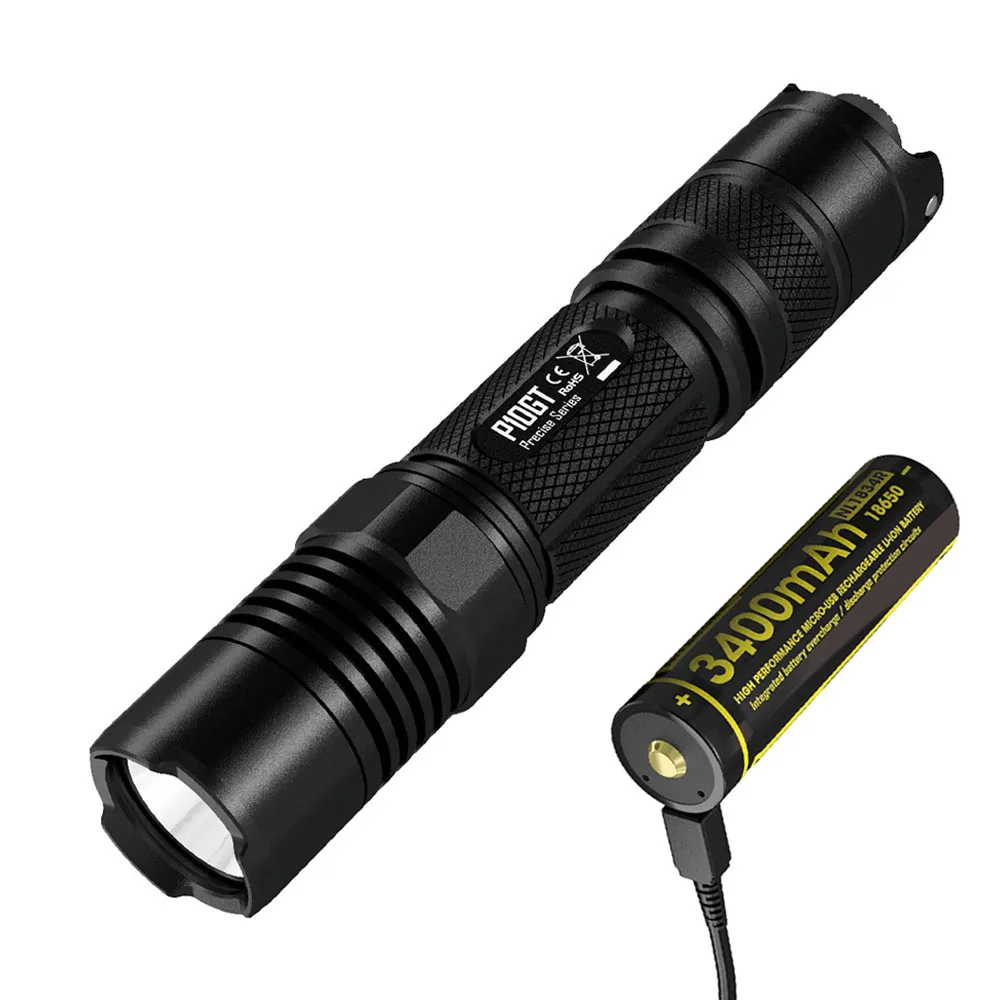 NITECORE P10GT ручной фонарь CREE XM-L2 T6 Светодиодный max 900 люмен луч расстоянии 286 метров уличный фонарик поиск спасательный маяк - Испускаемый цвет: P10GT NL1834R